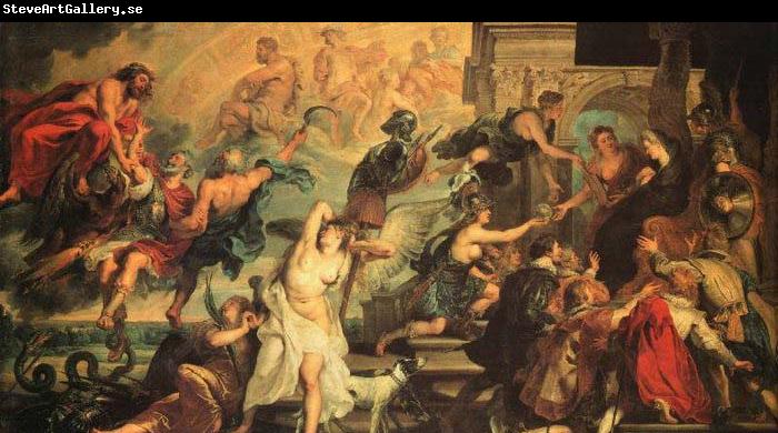 RUBENS, Pieter Pauwel The Apotheosis of Henry IV and the Proclamation of the Regency of Marie de Medicis on May